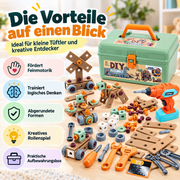 144-teiliges Kinder-Werkzeugset mit Spielzeug-Bohrmaschine & Koffer